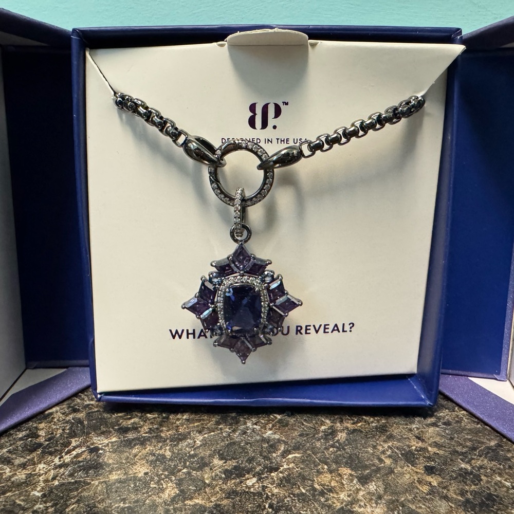 Bomb Party Siren Collection Deep Sea Whisper Pendant, Tanzanite Cubic Zirconia